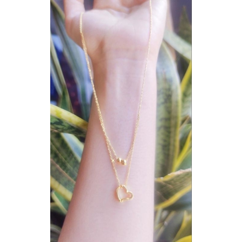 kalung 2 layer Emas 99,99