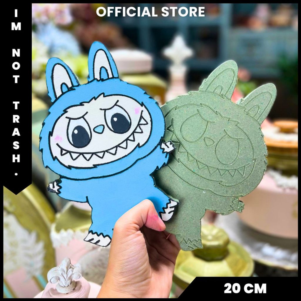 

IMNOTTRASH | MAINAN SET ANAK DIY CAT KUAS | KADO ULANG TAHUN MURAH | PAINTING GAMBAR | BLUE LABUBU | 20 cm