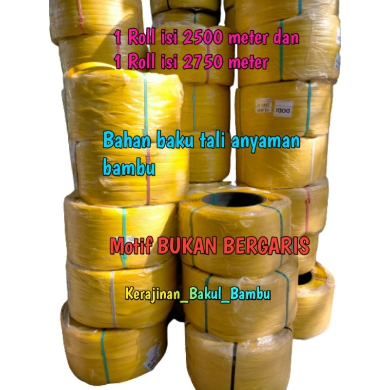 Bahan Baku Tali anyaman bambu 1 Roll isi 2500 dan 2750 meter tali kerajinan tangan anyaman bambu