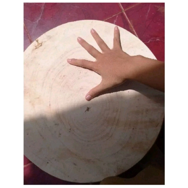 talenan kayu bulat kayu jati diameter 25cm tebal 6cm