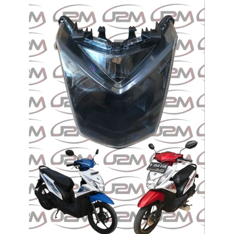 Reflektor lampu depan Beat fi 2013-2016 custom smoke hitam
