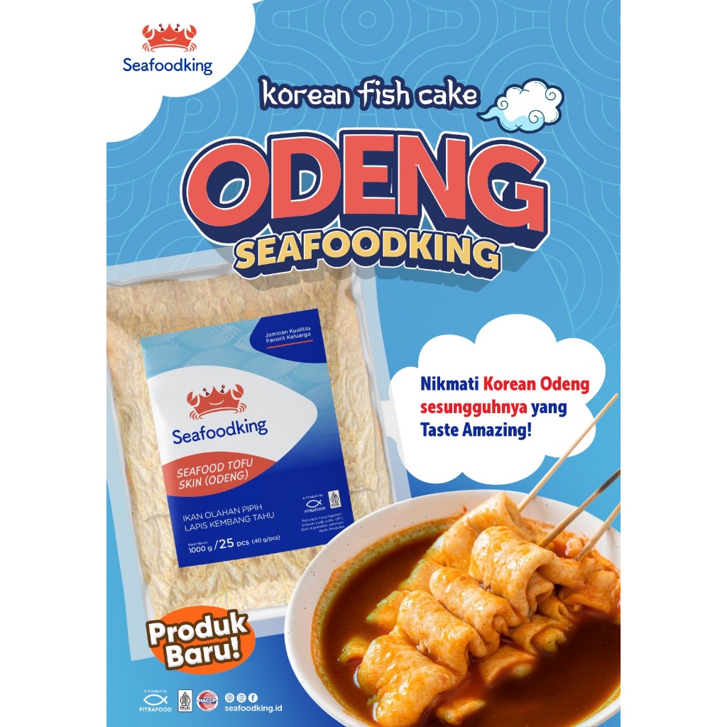

SEAFOODKING KOREAN ODENG 1 KG / SEAFOODKING KOREAN FISH CAKE 1 KG / SEAFOODKING TOFU SKIN 1 KG