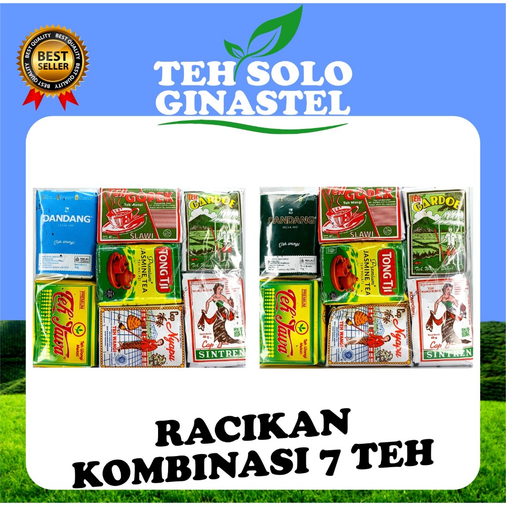 

Racikan 7 Teh Khas Solo 285gr Kombinasi Teh Dandang Gopek Gardoe Tongtji Jawa Nyapu Sintren Wasgitel