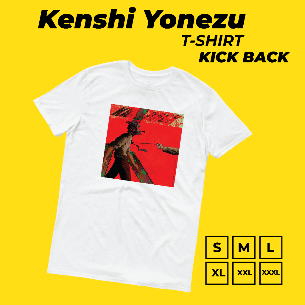 Yonezu Kenshi : KICK BACK Kaos T shirt Hitam Putih Japan Music Yonezu Kenshi