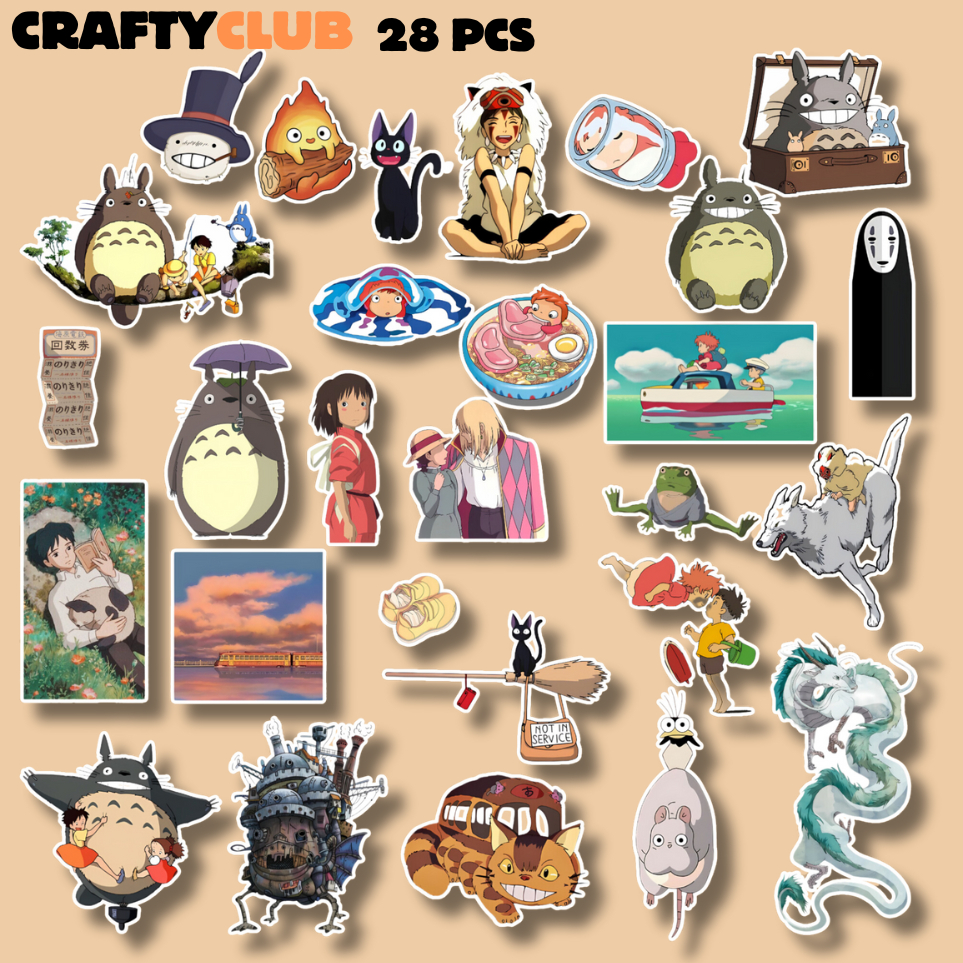 

Ghibli Sticker, Aesthetic Sticker 28PCS (Waterproof) Cocok untuk laptop, Tumblr dan Tab.