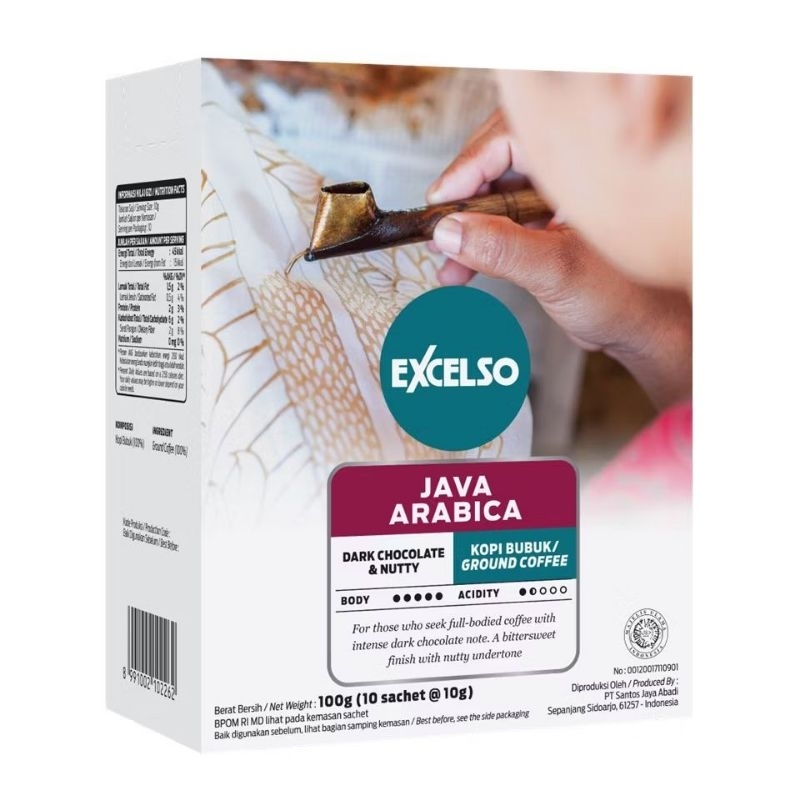 

Excelso Single Serving Java Arabica Bubuk 100gram (10sachet × 10gram)