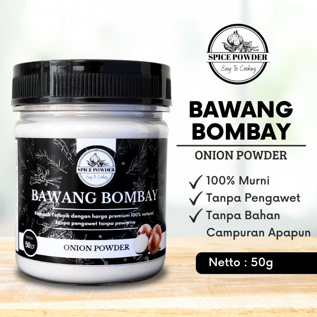 

Bawang Bombay Bubuk - Onion Powder Bumbu Dapur Rempah Asli Murni Original Organik Lengkap Mpasi