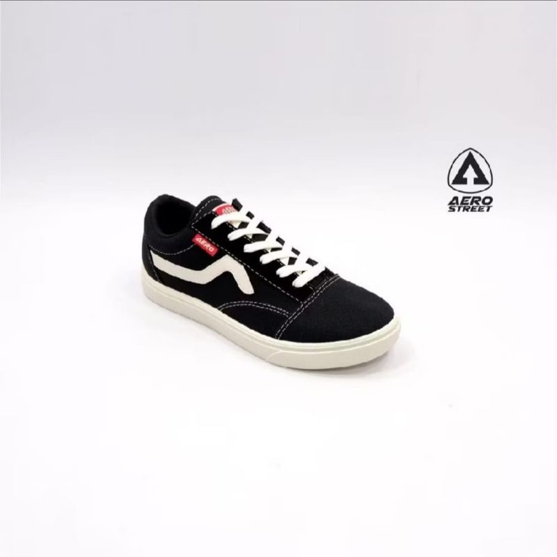 Aerostreet Massive Low Hitam Natural - Sepatu Sneakers Casual Pria Wanita