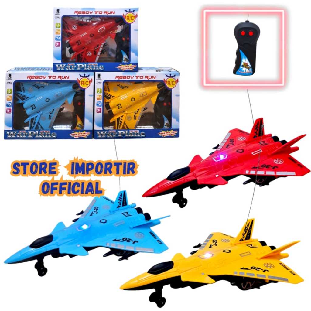 Mainan Anak RC Pesawat War Plane J-20 Terbaru 27MHz | Mainan RC Remote Control FighterJet Pesawat Te