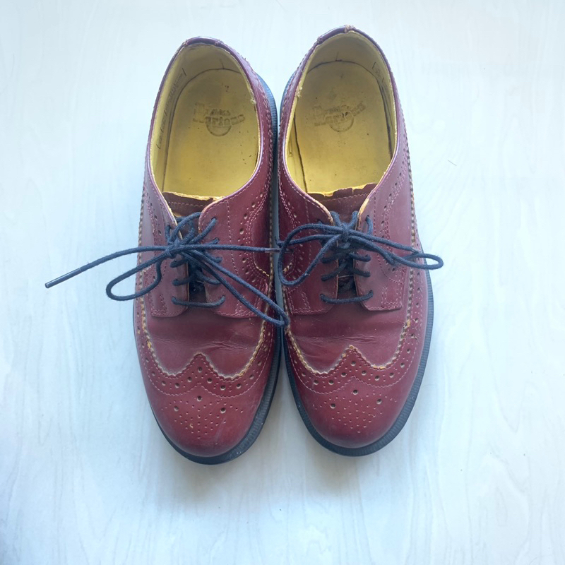 dr martens original second bekas docmart wingtip brogues red cherry maroon 13619 not tassel loafers