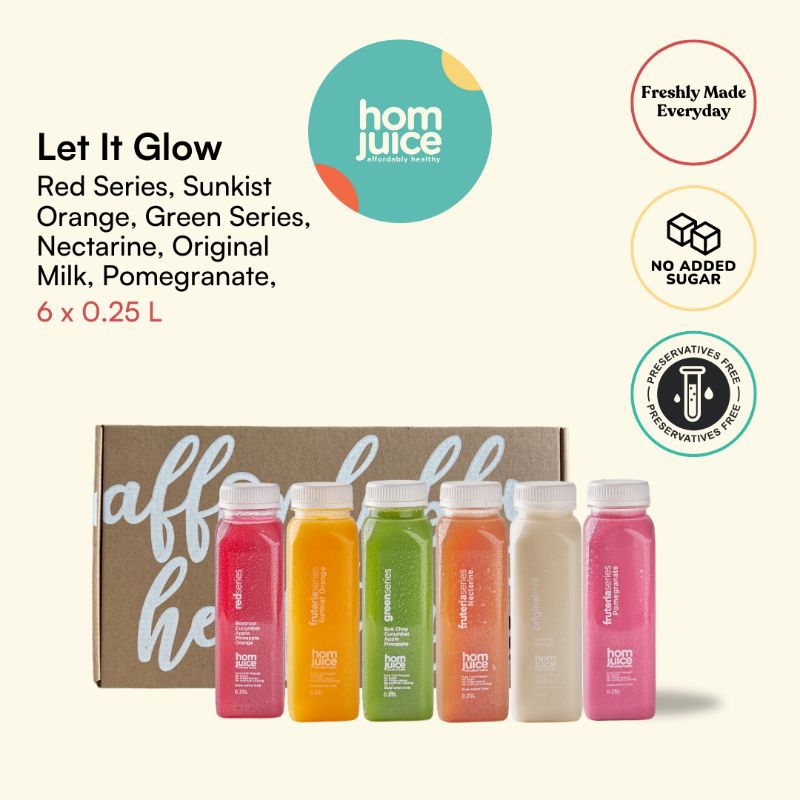 

Homjuice - Let it Glow 6 x 250 ml (Cold-Pressed Juice/Jus/Detox)