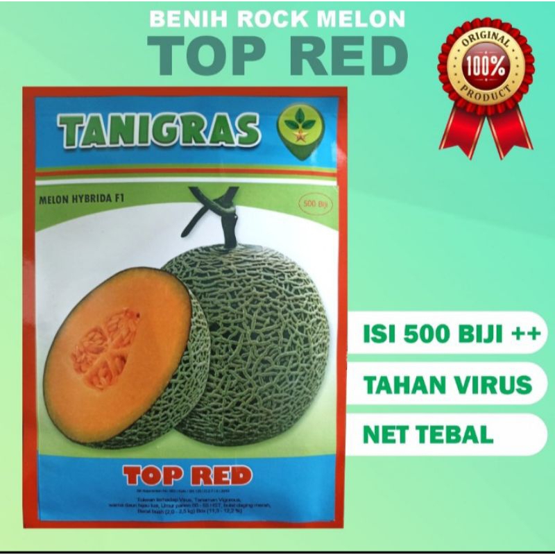 Benih melon top red melon daging orange TANIGRAS isi kemasan 500 ++ net tebal