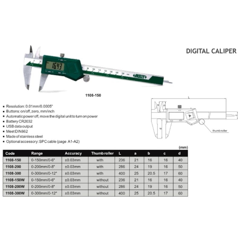 dial caliper digital insize 150mm INSIZE DIAL CALIPER 6" 1108-150