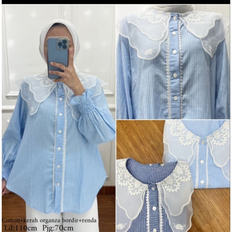 E just atasan organza salur