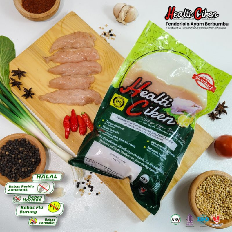 

CHICKEN TENDERLOIN NR AYAM PROBIOTIK HEALTI CIKEN + BUMBU SPECIAL NON MSG MAKANAN BEKU MAKANAN SEHAT