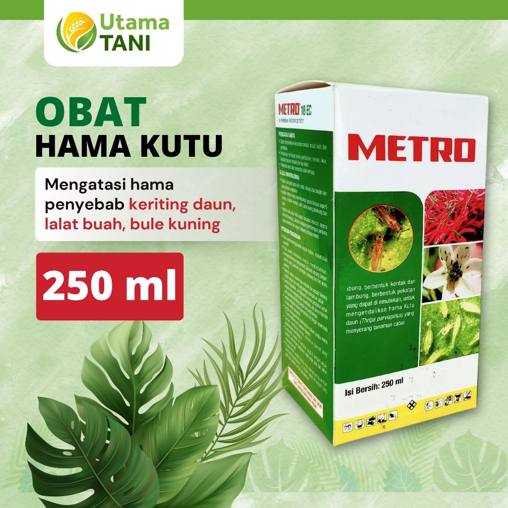 Obat Insektisida Kriting Daun Tanaman Cabai METRO 250 ML Cabe Daun Kuning/ Pestisida Cabai Cabe