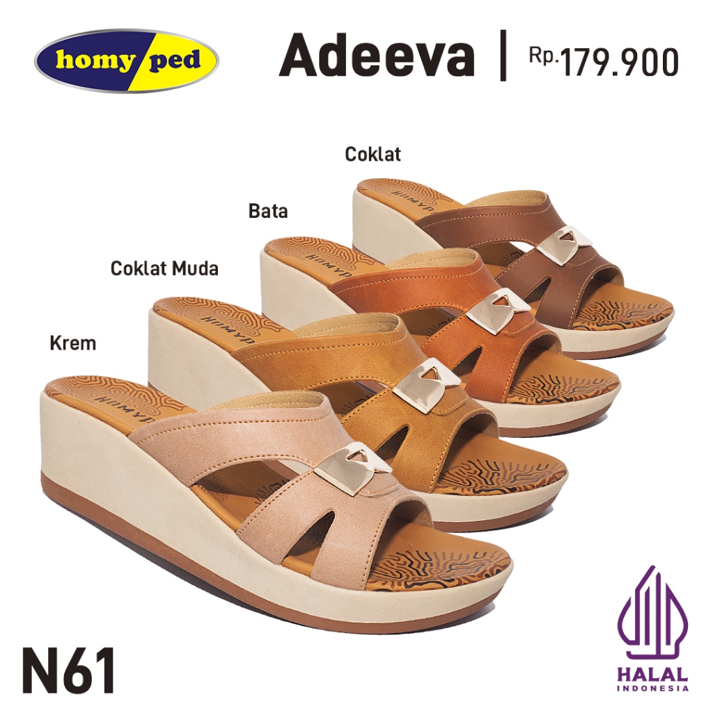 Homyped Adeeva N61 Sandal Wedges Wanita