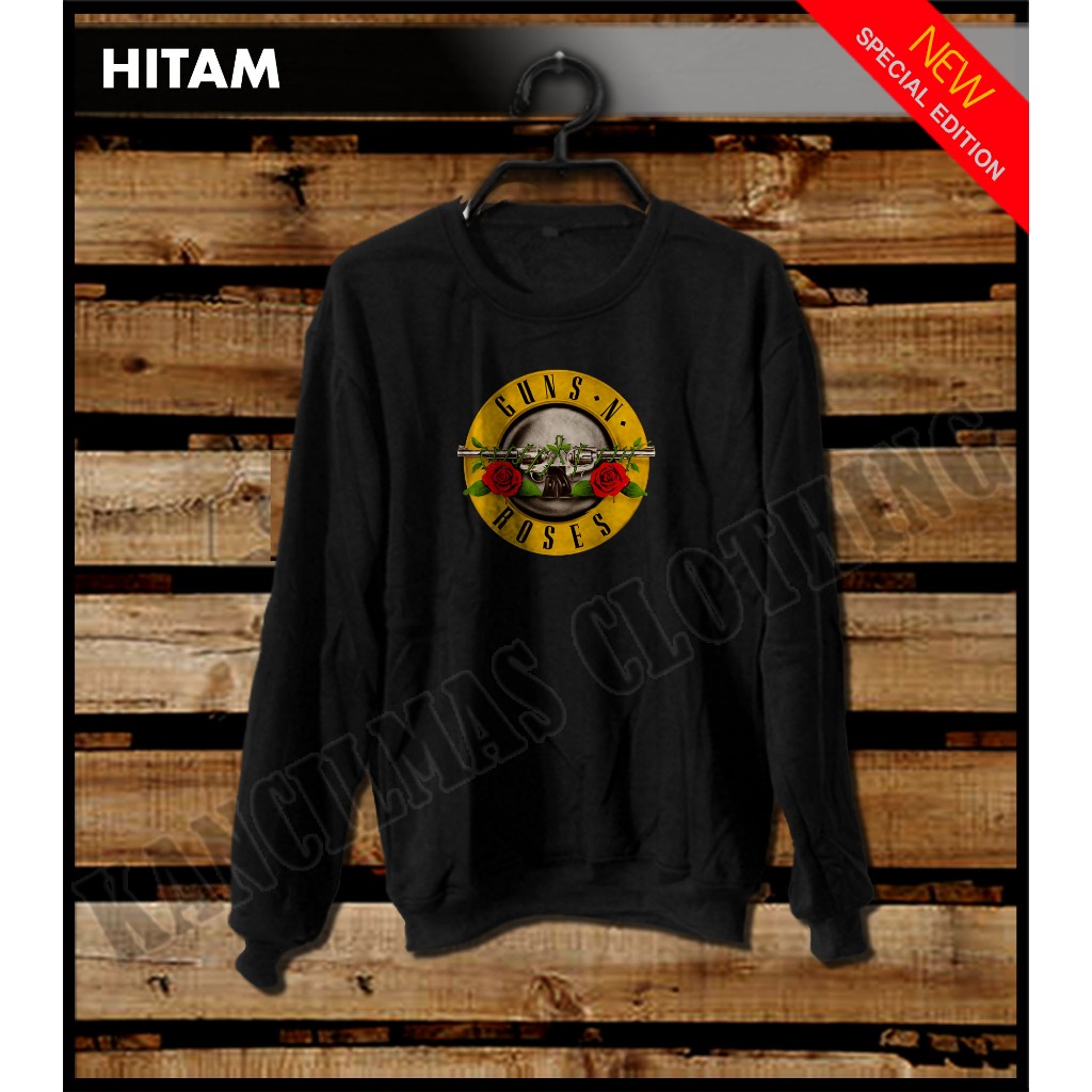 SWEATER GUNS N ROSES LOGO WARNA HITAM
