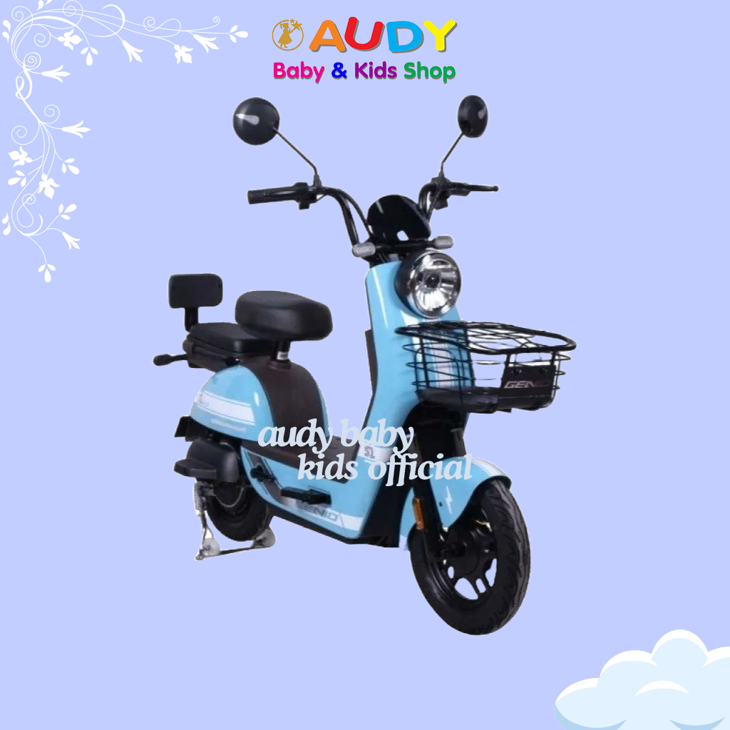 AUDY BABY - SEPEDA LISTRIK GENIO EASTON S1 BIRU | SEPEDA LISTRIK 500W