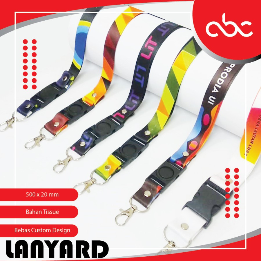 

Cetak Custom Tali ID Card Lanyard Full Color