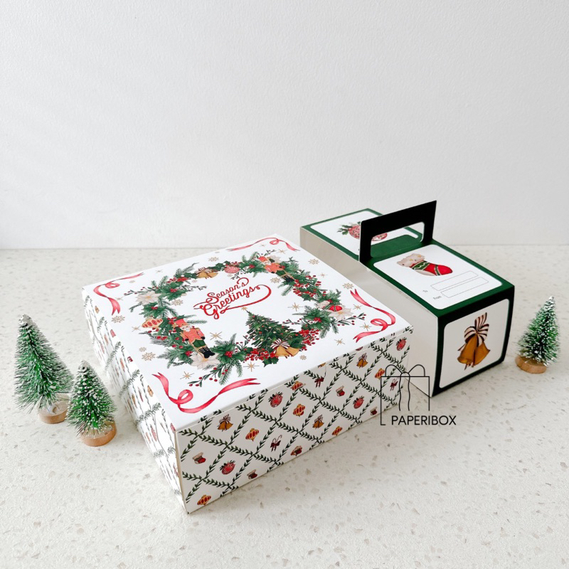 

(ISI 5 Pcs) Box Carol | Kotak Kue Natal 20x20cm | Dus Kue Kering Natal | Box Natal