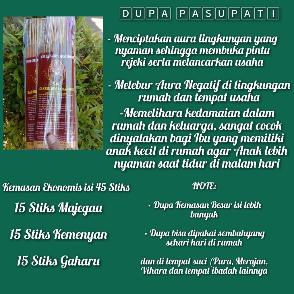 reva Dupa pasupati dupa Cahya Ratu Niang Lingsir dupa sudah di pasupati jual dupa pasupati dupa bles
