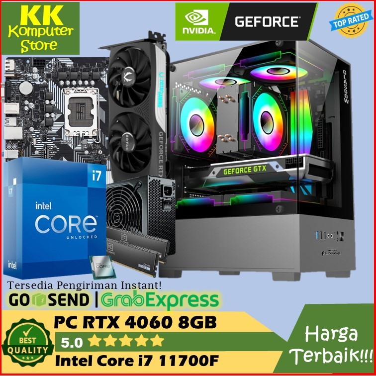 pc gaming rtx 4060 8gb | core i7 11700f [ pc rakitan gaming editing core i7 11700 | rtx 4060 8gb ]