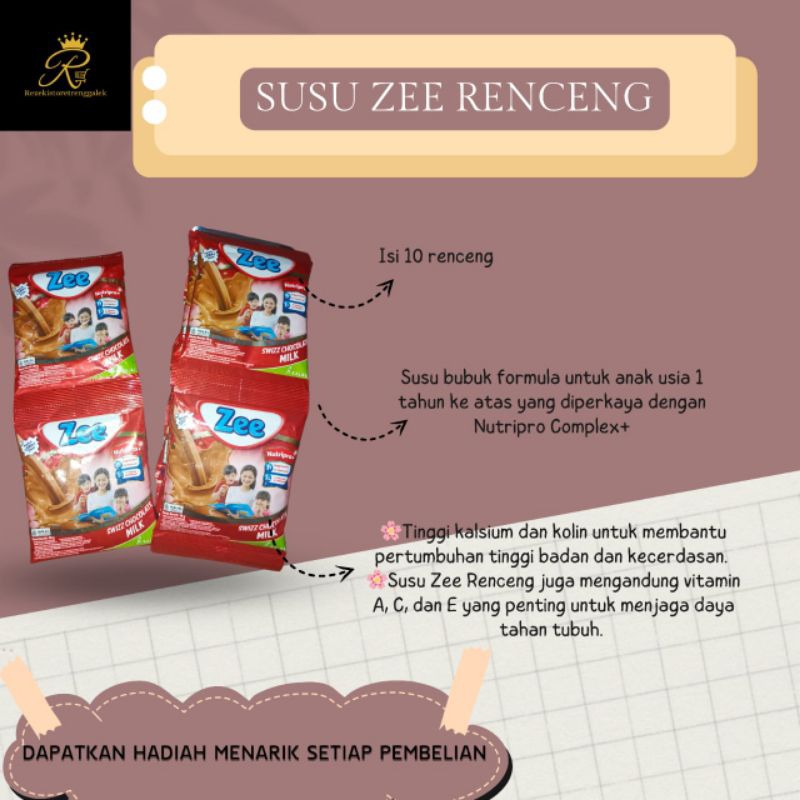 

[Per Renceng] Susu Zee 38g / Susu Zee Rasa Swizz Chocolate Milk / Susu Zee Nutripro+