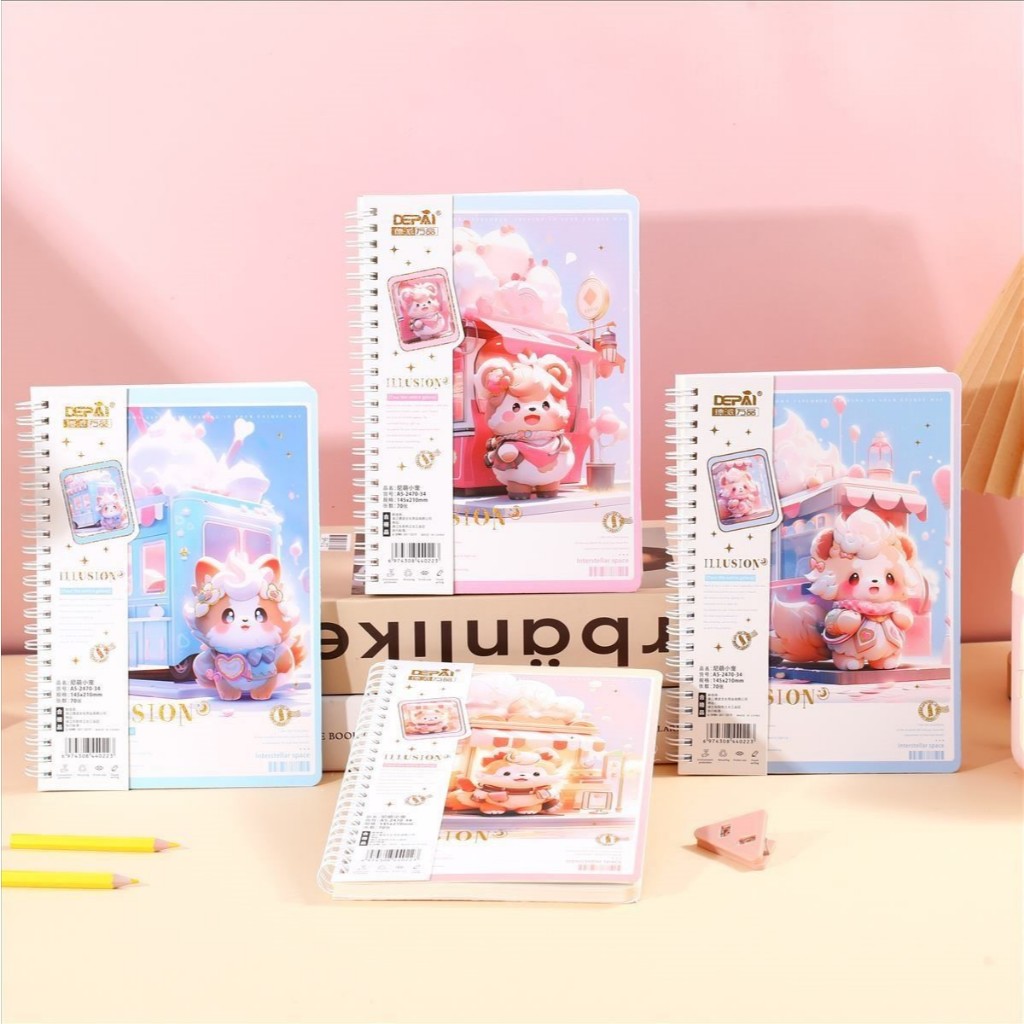 

NOTEBOOK SPIRAL RING BUKU DIARY DEPAI A5 2470 COVER MIKA MOTIF KARAKTER ISI 70 LEMBAR BUKU TULIS CATATAN MURAH