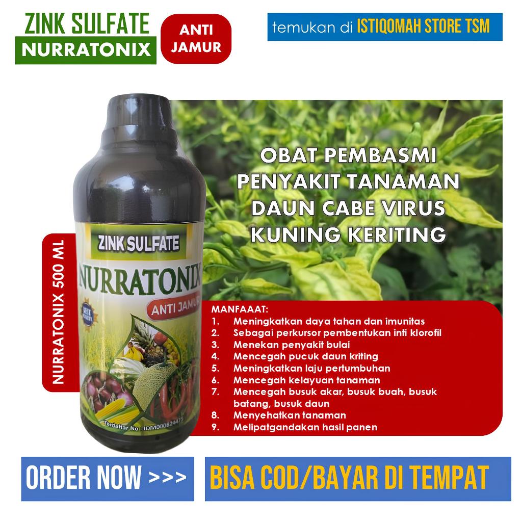 Obat Semprot Organik Anti Daun Cabe Kuning Keriting ZINK SULFATE NURRATONIX ANTI JAMUR Anti Patek At
