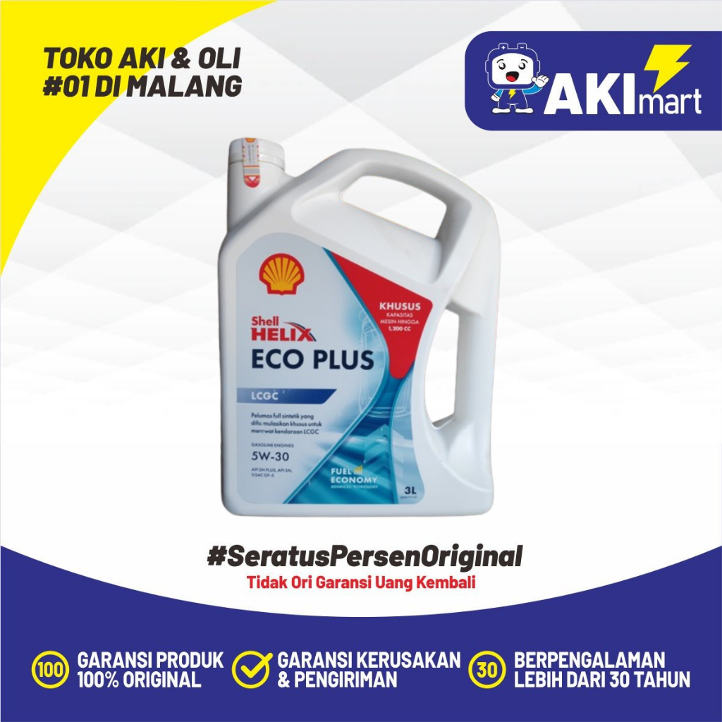 Shell Helix Eco 5W30 Plus 3 liter Oli Mobil