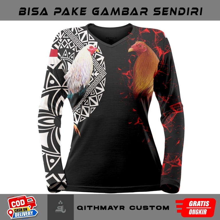 kaos ayam jago / baju wanita jersey ayam adu / sabung ayam sublim printing drifiy