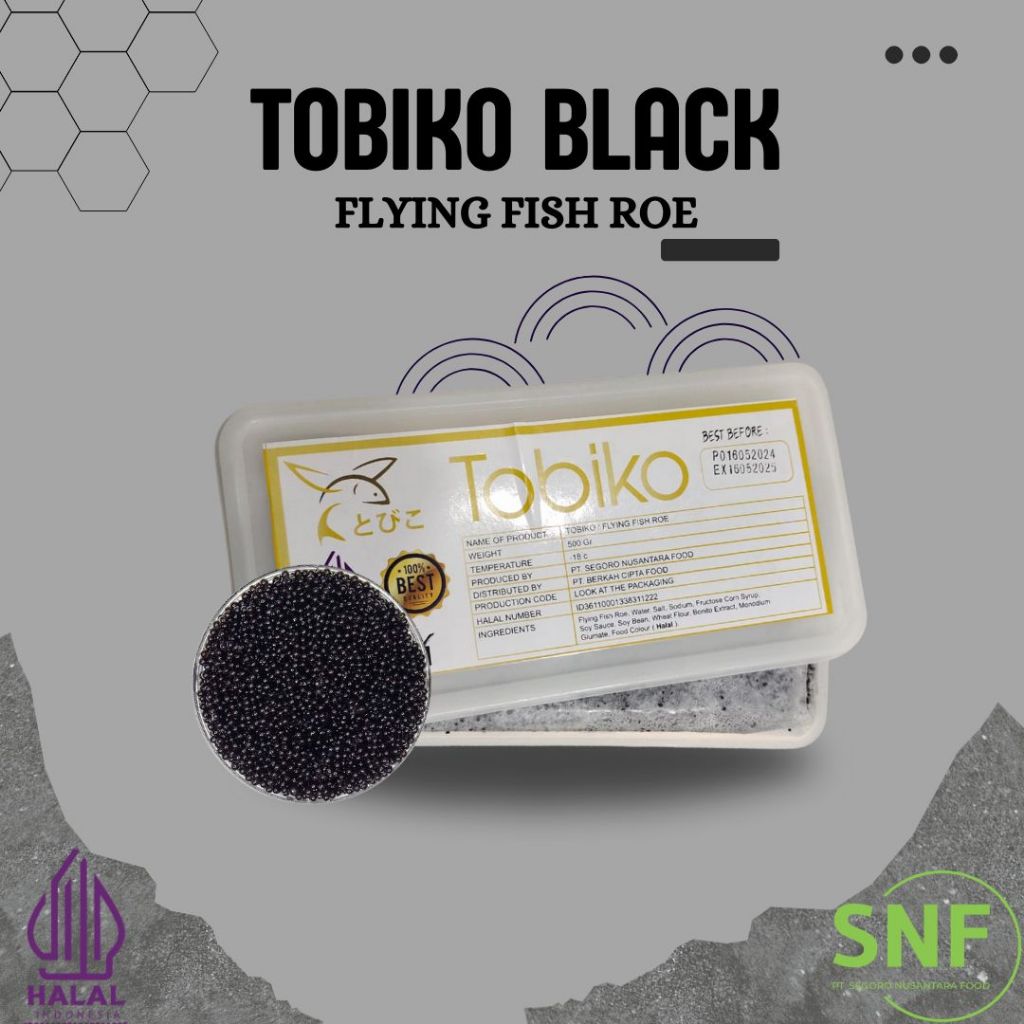 

TOBIKO BLACK | FLYING FISH ROE | TELUR IKAN TERBANG | TOPING SUSHI | PREMIUM QUALITY |
