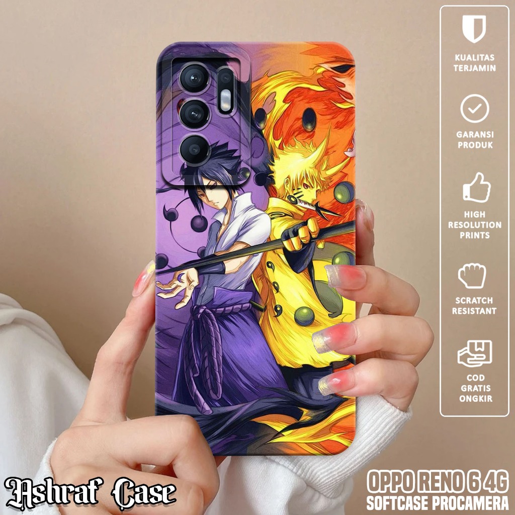Case Oppo Reno 6 4G - Casing Hp Oppo Reno 6 4G Motif Anime NRT - Silikon Hp Oppo Reno 6 4G - Softcas