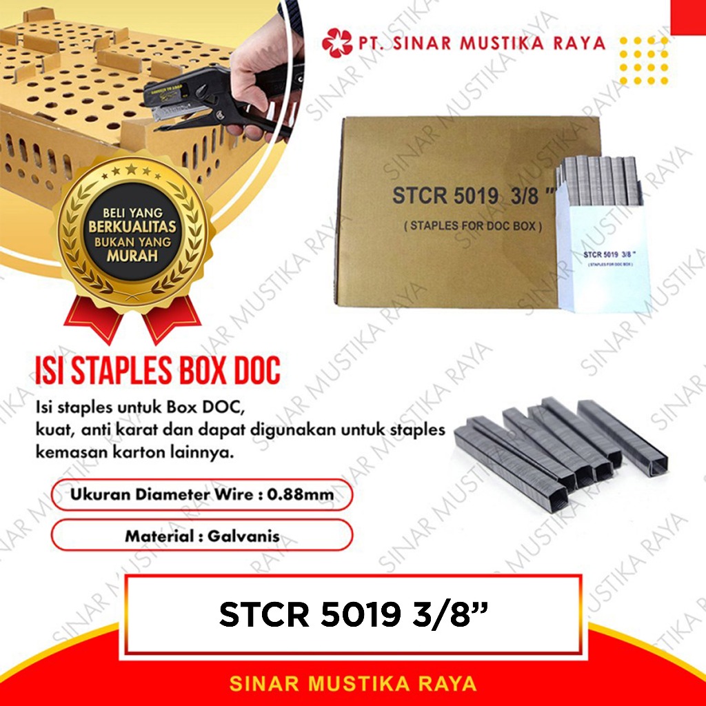 STCR 5019 3/8" Staples Box DOC Packingan Kardus Plastik