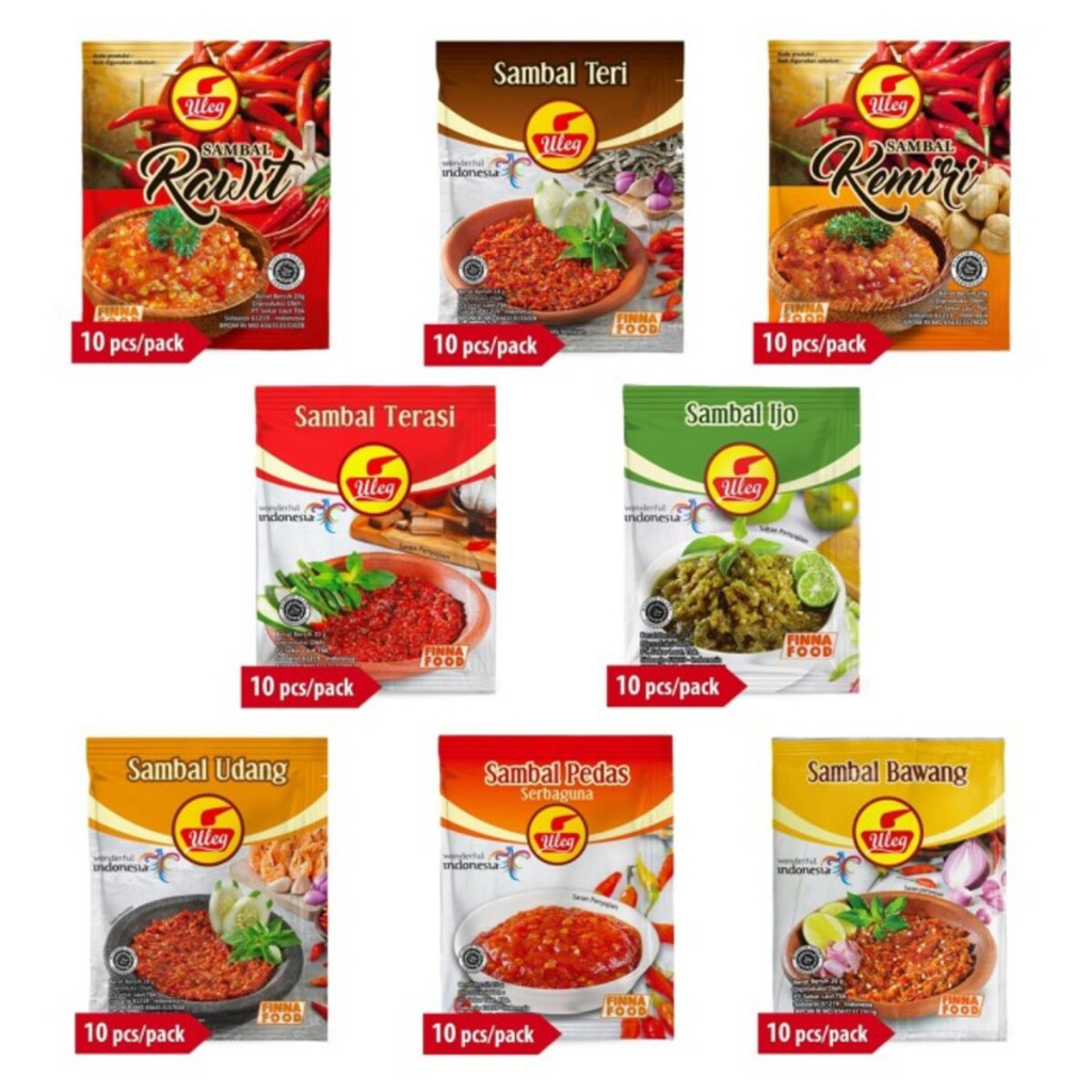 

(10 sachet x 20gr) FINNA Uleg Sambal Renceng ANEKA VARIAN