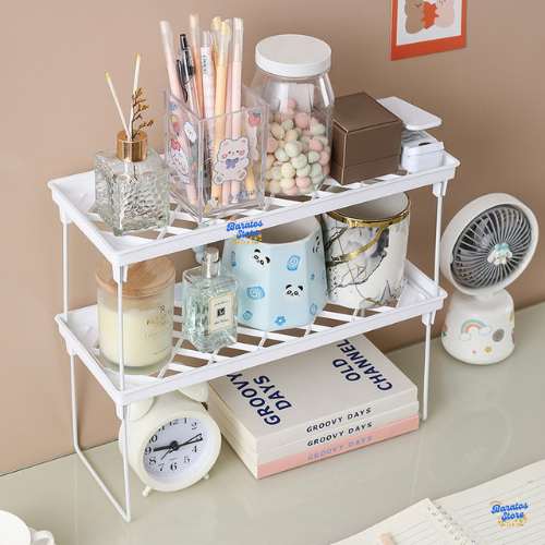 Rak Susun Tempat Penyimpan Buku Make Up Rak Alat Tulis Storage Meja Kantor Minimalis