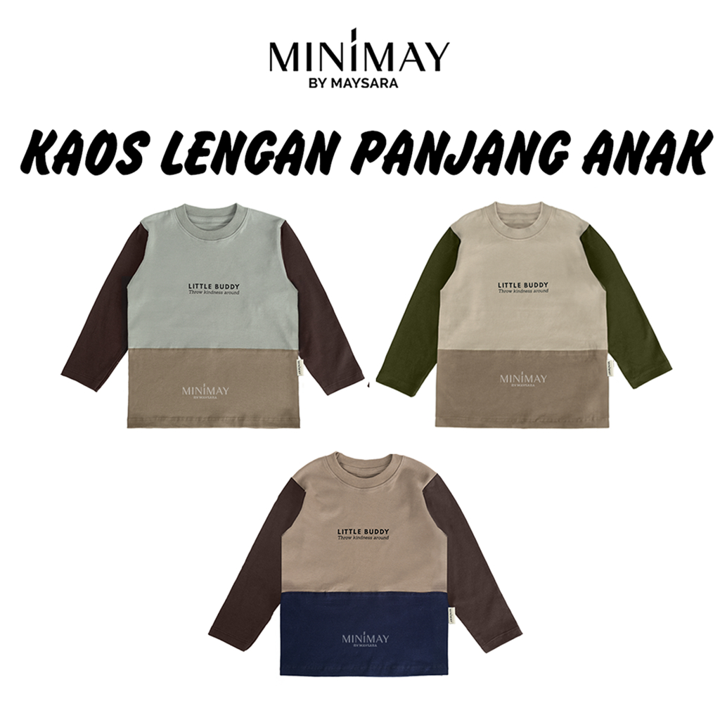 Kaos Anak Lengan Panjang Kombinasi Warna 1 2 3 4 5 Tahun Minimay Maysara