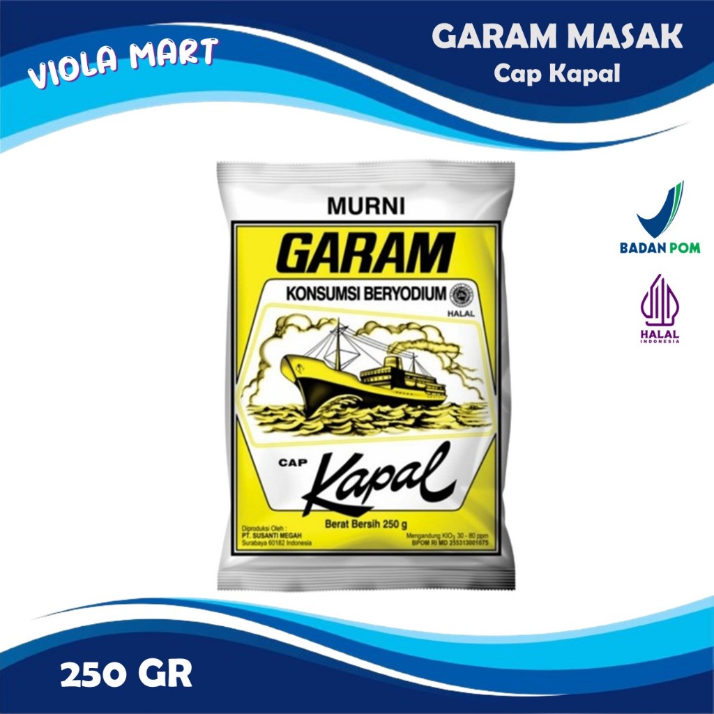 

Garam Masak CAP KAPAL (Kemasan Kecil) 250gr / Garam Murni