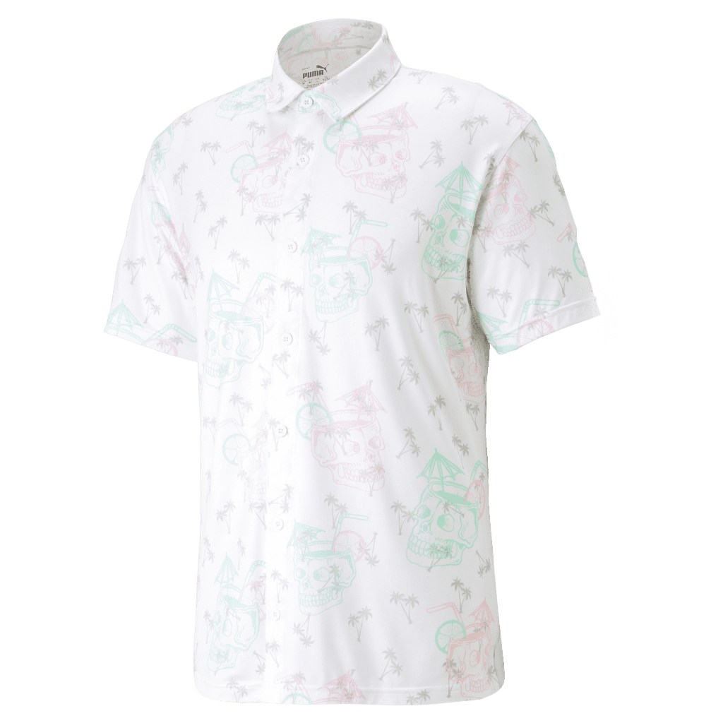 Kaos Golf Pria Puma Mattr Tropi-cool Shirt Bright White-Mint 53874901