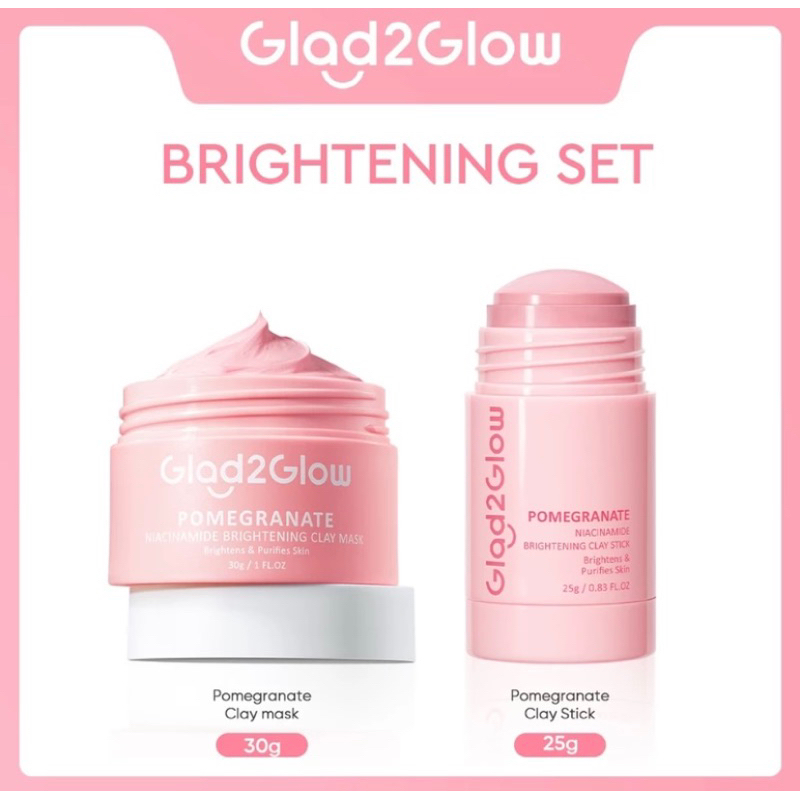 GLAD2GLOW POMEGRANATE SET / POMEGRANATE CLAYSTIC/ Pomegranate Claymask