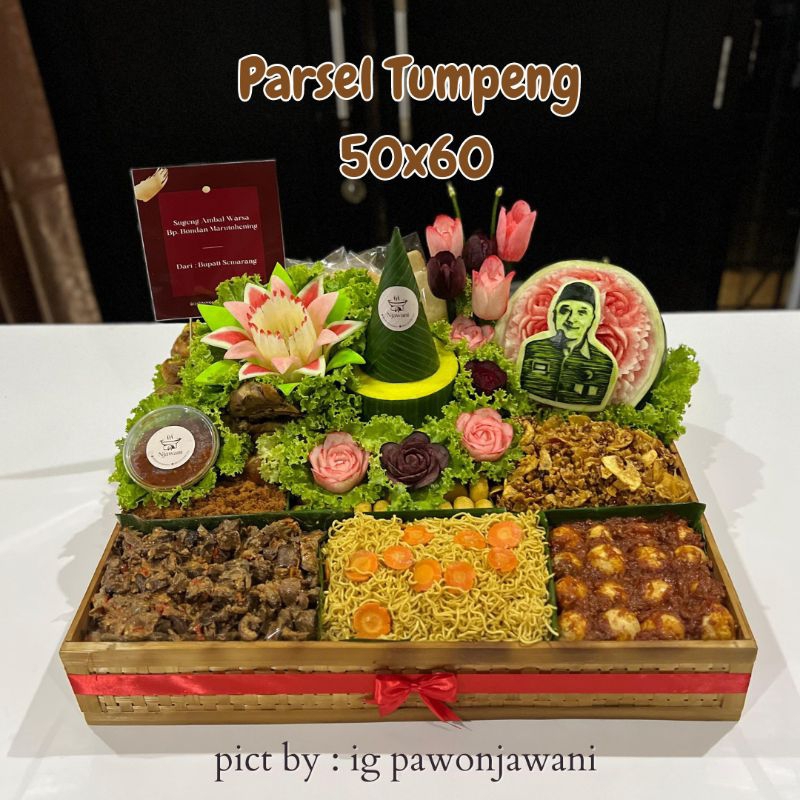 PARSEL TUMPENG 50x60 T 10CM | parsel bambu parsel unik anyaman bambu