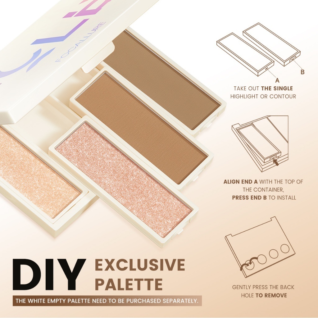 FOCALLUREBlur Matte Contour 3D Highlighter Contour DIY Palette Fine Powder Pro-Palette