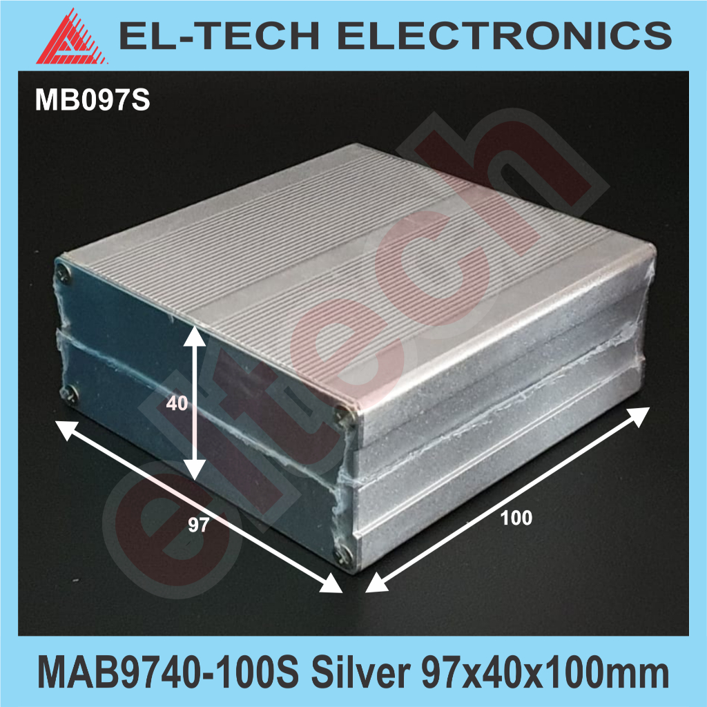 MAB9740-100 97x40x100mm Silver Black Box Boks Kotak Case Casing Aluminium Alumunium Al Metal Rush Fr