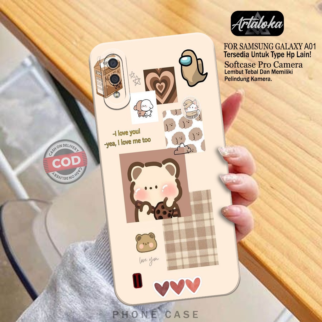 Softcase Hp Samsung Galaxy A01 Fashion Case Kartun Case Samsung Galaxy A01 Silikon TPU Pro Camera Ca