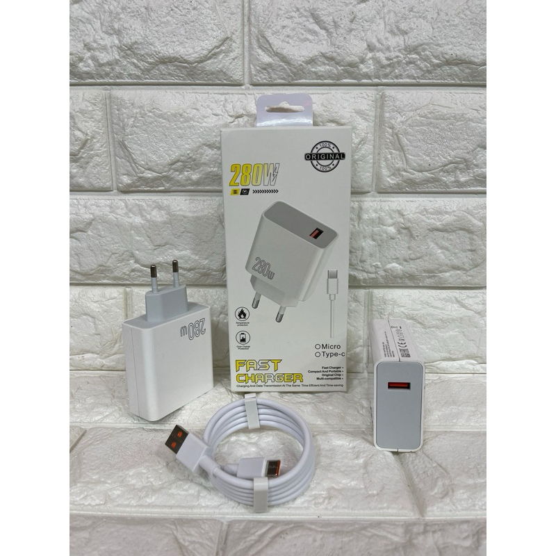 Charger Ori Fast Charging 280W Universal Colokan Micro dan Type C Casan Original Kode 132