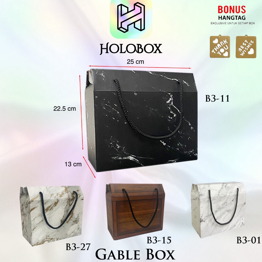 

CEPAT Box Kado Kotak Packaging Gift Hampers Gable Box Uk 25x13x22 cm B31