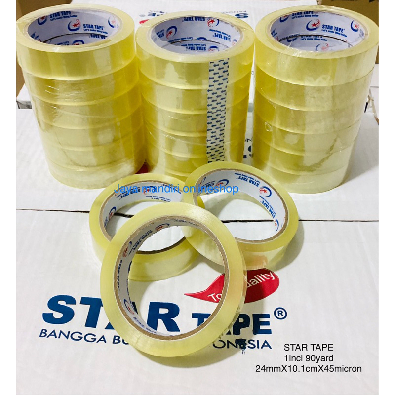 

STAR TAPE LAKBAN BENING 1inci 90yard /24mmX10.1cmX45micron