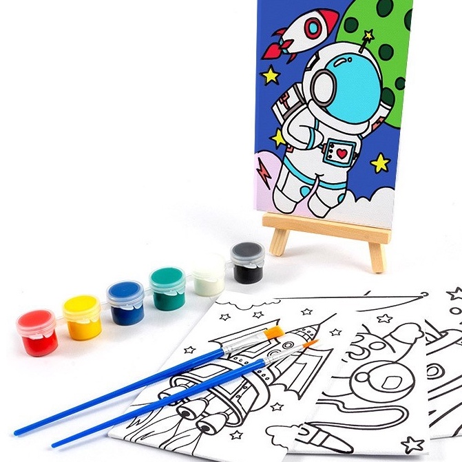 

SERENTAK BS Kanvas Lukis Gambar Siap Pakai Papan Kanvas Lukis Menggambar DIY Set Anak Kado Ulang Tahun Hampers
