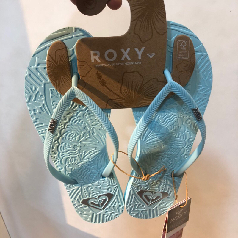 sandal sendal wanita roxy original antiles ii blue new